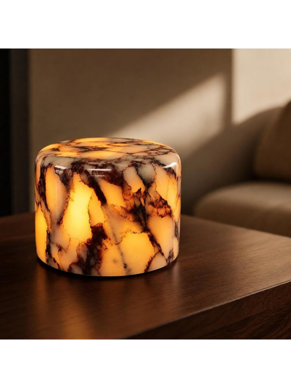 Elegant Natural Marble Cordless Touch Dimmable Table Lamp for Home Decor & Night